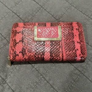 Jimmy Choo Red Snake Print Women's Wallet